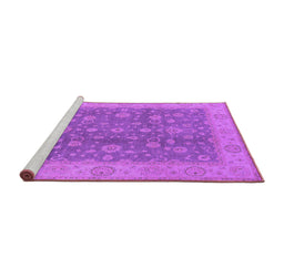 Sideview of Machine Washable Oriental Purple Traditional Area Rugs, wshurb473pur