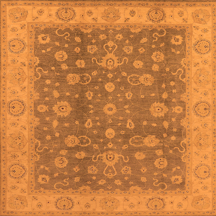 Square Oriental Orange Traditional Rug, urb473org