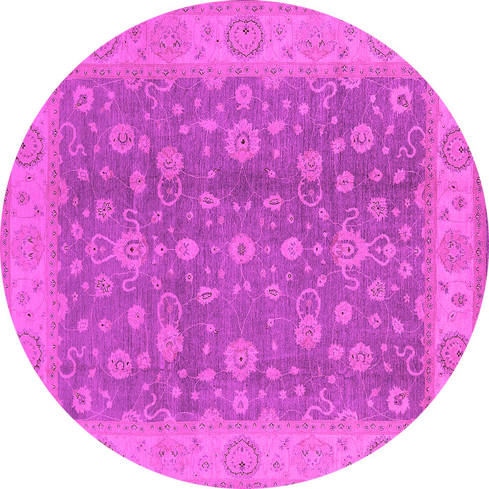 Round Oriental Pink Traditional Rug, urb473pnk