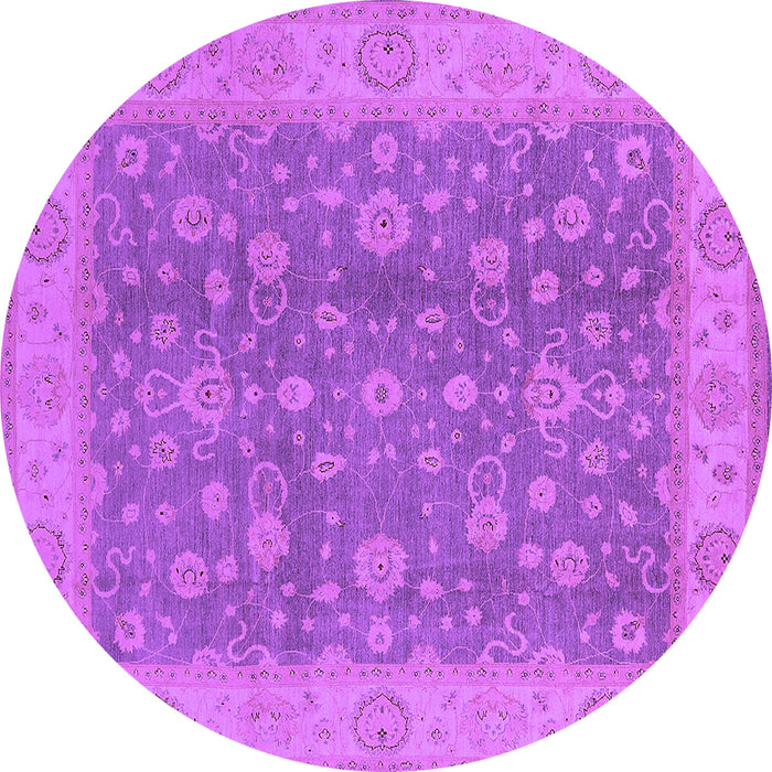 Round Oriental Purple Traditional Rug, urb473pur