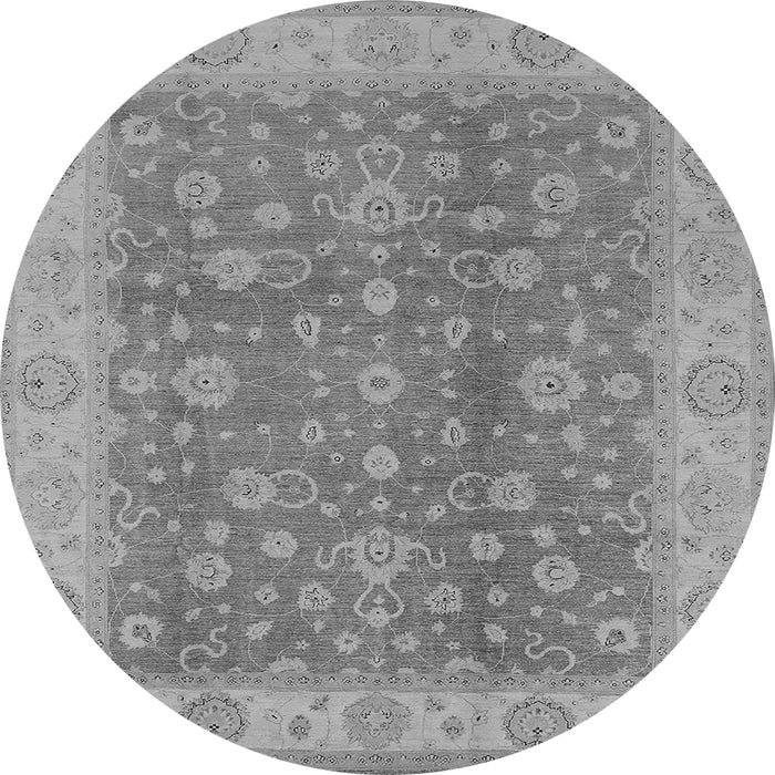 Round Oriental Gray Traditional Rug, urb473gry