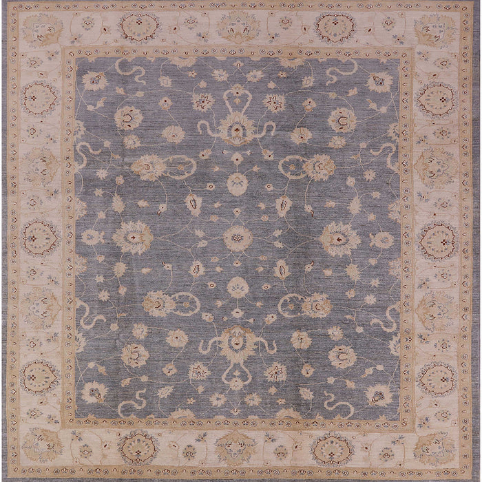 Square Mid-Century Modern Rose Purple Oriental Rug, urb473