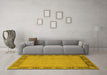 Machine Washable Oriental Yellow Industrial Rug in a Living Room, wshurb474yw