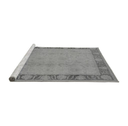 Sideview of Machine Washable Oriental Gray Industrial Rug, wshurb474gry