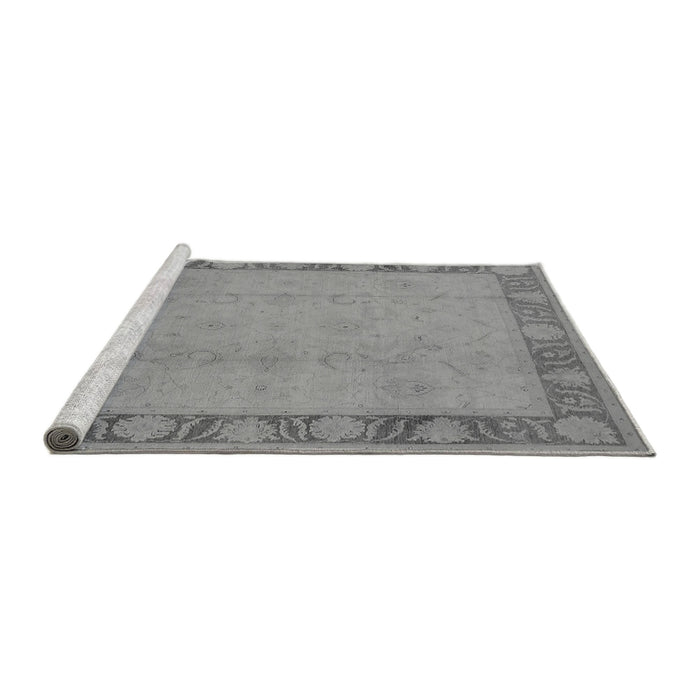 Sideview of Machine Washable Oriental Gray Industrial Rug, wshurb474gry