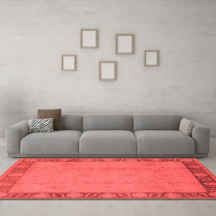 Industrial Red Washable Rugs