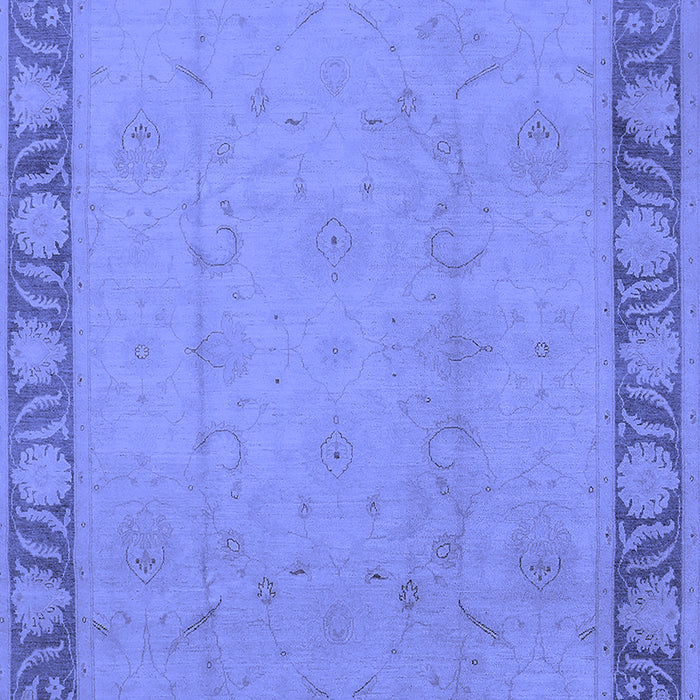 Machine Washable Oriental Blue Industrial Rug, wshurb474blu