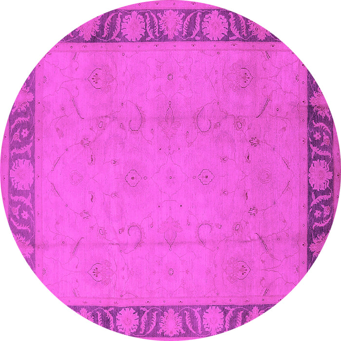 Round Oriental Pink Industrial Rug, urb474pnk