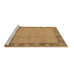 Sideview of Machine Washable Oriental Brown Industrial Rug, wshurb474brn