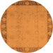 Round Oriental Orange Industrial Rug, urb474org