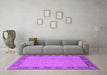 Machine Washable Oriental Purple Industrial Area Rugs in a Living Room, wshurb474pur