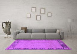 Machine Washable Oriental Purple Industrial Area Rugs in a Living Room, wshurb474pur