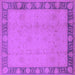 Square Machine Washable Oriental Purple Industrial Area Rugs, wshurb474pur