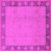 Square Machine Washable Oriental Pink Industrial Rug, wshurb474pnk