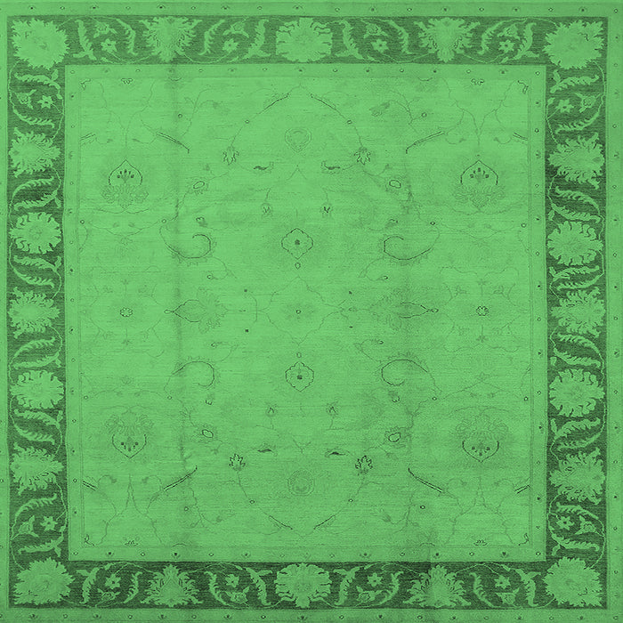 Square Oriental Emerald Green Industrial Rug, urb474emgrn
