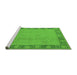 Sideview of Machine Washable Oriental Green Industrial Area Rugs, wshurb474grn
