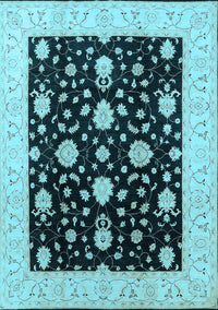 Oriental Light Blue Traditional Rug, urb475lblu