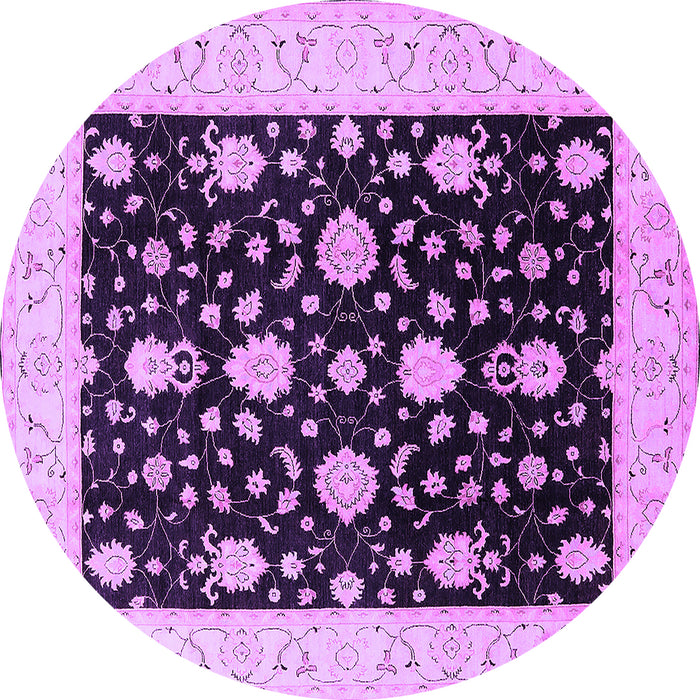 Round Oriental Purple Traditional Rug, urb475pur