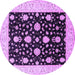 Round Oriental Purple Traditional Rug, urb475pur