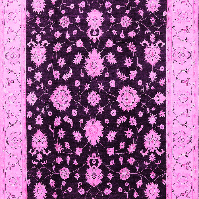 Machine Washable Oriental Pink Traditional Rug, wshurb475pnk