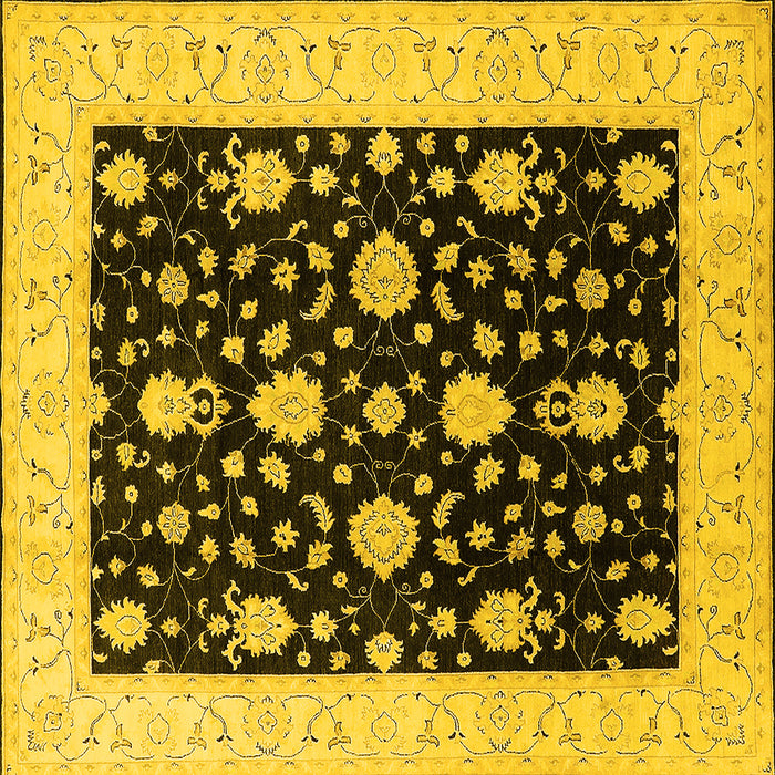 Square Oriental Yellow Traditional Rug, urb475yw