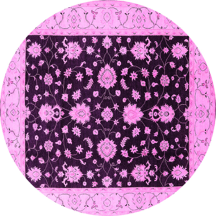 Round Oriental Pink Traditional Rug, urb475pnk