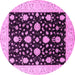 Round Oriental Pink Traditional Rug, urb475pnk