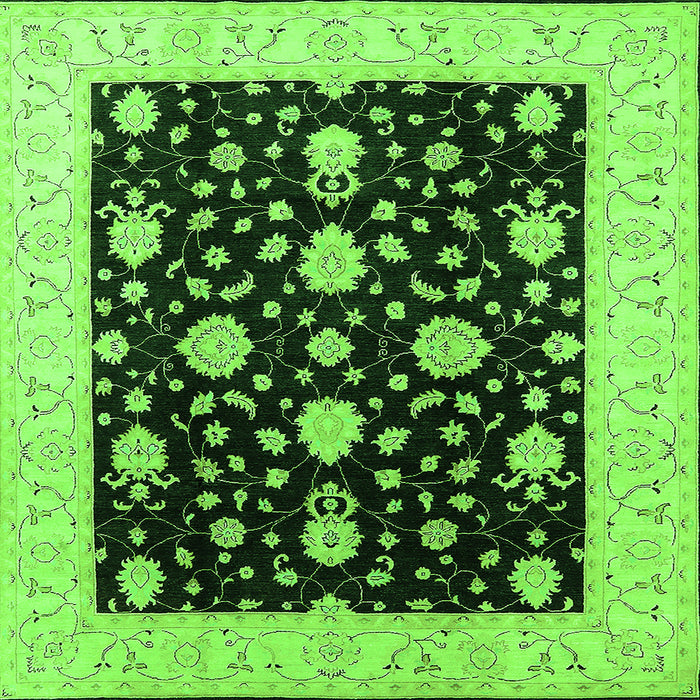 Square Oriental Green Traditional Rug, urb475grn