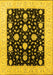 Machine Washable Oriental Yellow Traditional Rug, wshurb475yw