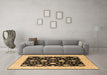 Machine Washable Oriental Brown Traditional Rug in a Living Room,, wshurb475brn