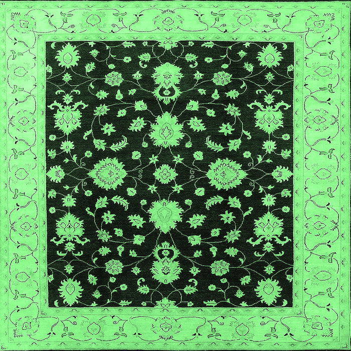 Square Oriental Emerald Green Traditional Rug, urb475emgrn