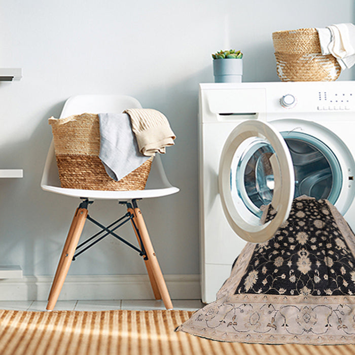 Machine Washable Industrial Modern Burgundy Brown Rug in a Washing Machine, wshurb475