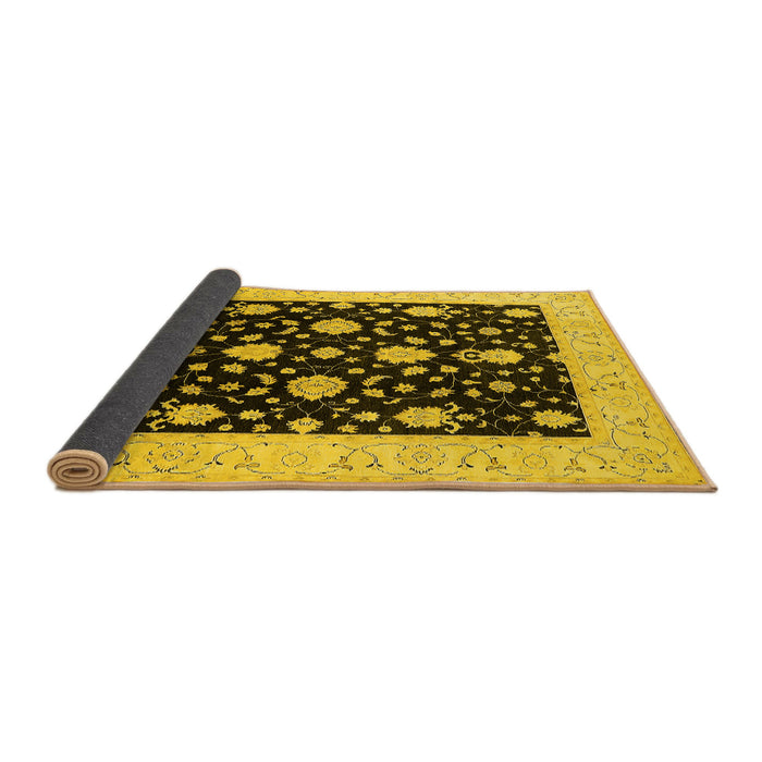 Sideview of Oriental Yellow Traditional Rug, urb475yw