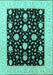 Machine Washable Oriental Turquoise Traditional Area Rugs, wshurb475turq