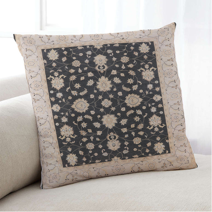 Lifestyle Image of Mid-Century Modern Urban Square Burgundy Brown Throw Pillow, 18 inch by 18 inch, pwurb475