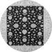 Round Oriental Gray Traditional Rug, urb475gry