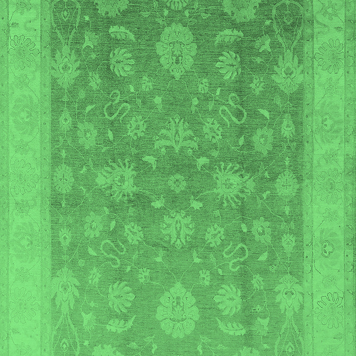 Machine Washable Oriental Emerald Green Traditional Area Rugs, wshurb476emgrn