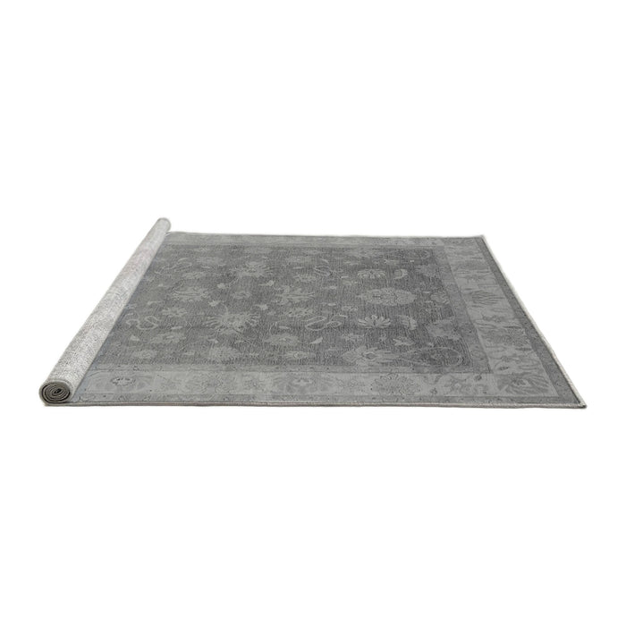 Sideview of Machine Washable Oriental Gray Traditional Rug, wshurb476gry