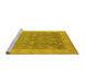 Sideview of Machine Washable Oriental Yellow Traditional Rug, wshurb476yw