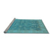 Sideview of Machine Washable Oriental Light Blue Traditional Rug, wshurb476lblu