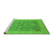 Sideview of Machine Washable Oriental Green Traditional Area Rugs, wshurb476grn