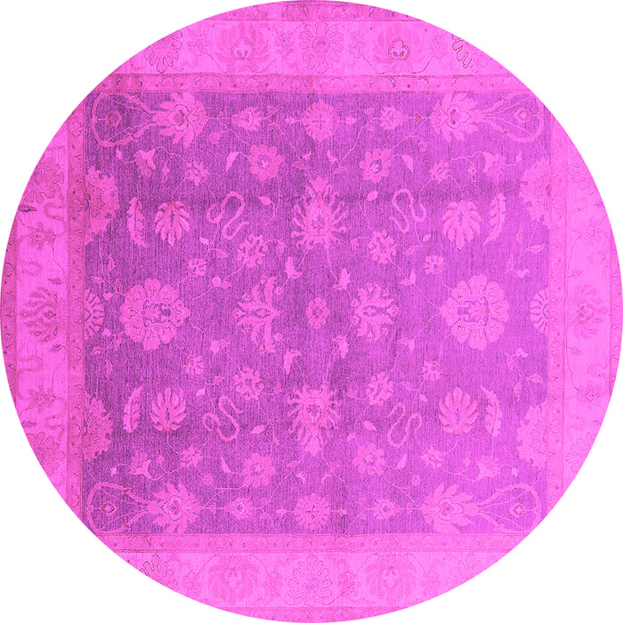 Round Oriental Pink Traditional Rug, urb476pnk