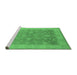 Sideview of Machine Washable Oriental Emerald Green Traditional Area Rugs, wshurb476emgrn