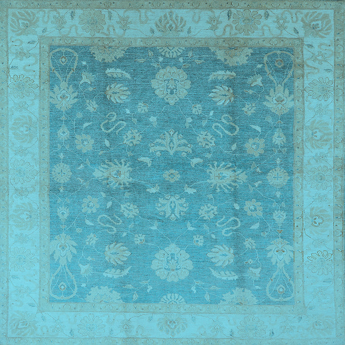 Square Oriental Light Blue Traditional Rug, urb476lblu