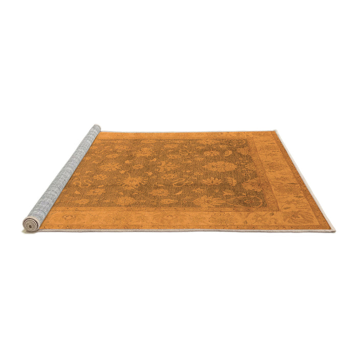 Sideview of Machine Washable Oriental Orange Traditional Area Rugs, wshurb476org