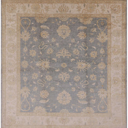 Square Mid-Century Modern Rose Purple Oriental Rug, urb476