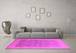 Machine Washable Oriental Pink Traditional Rug in a Living Room, wshurb476pnk