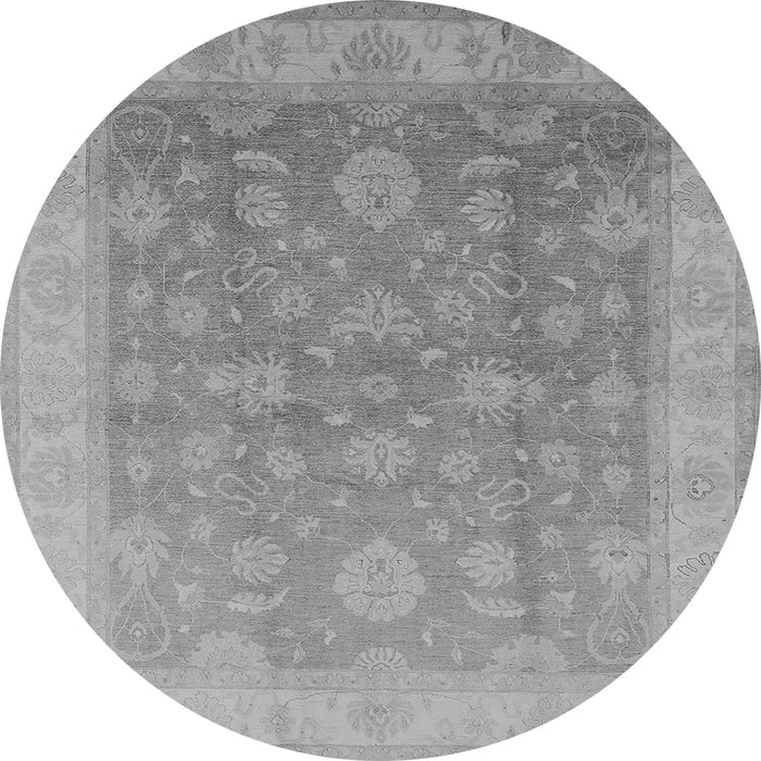 Round Oriental Gray Traditional Rug, urb476gry