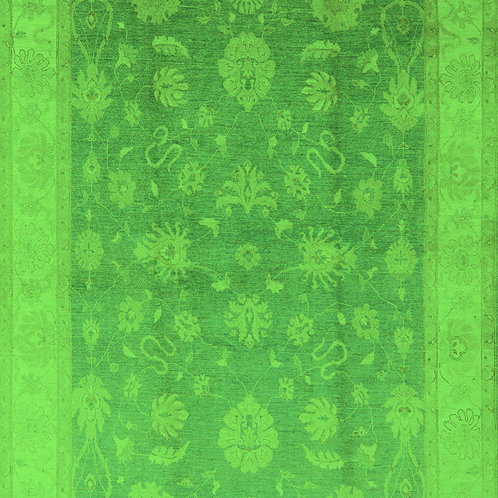 Machine Washable Oriental Green Traditional Area Rugs, wshurb476grn