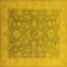 Square Oriental Yellow Traditional Rug, urb476yw